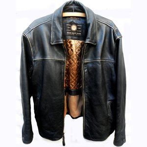 Vintage Andrew Marc New York Heavy Leather Motorcycle Jacket L XL